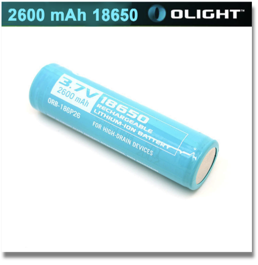 2600 mAh 18650 RECHARGEABLE LITHIUM-ION